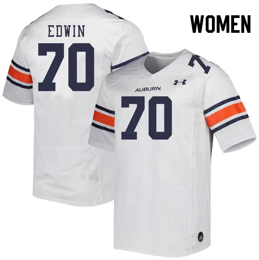 Auburn Tigers Favour Edwin Women's #70 White Stitched College Football Jersey