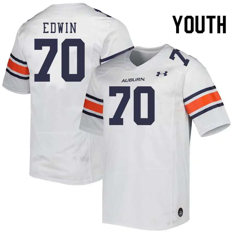 Auburn Tigers Favour Edwin Youth #70 White Stitched College Football Jersey