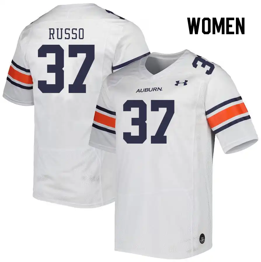 Auburn Tigers Gabriel Russo Women's #37 White Stitched College Football Jersey