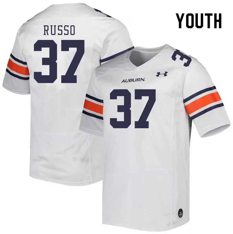 Auburn Tigers Gabriel Russo Youth #37 White Stitched College Football Jersey