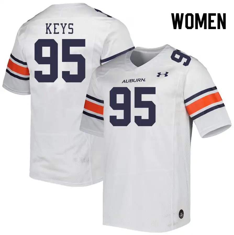 Auburn Tigers Gage Keys Women's #95 White Stitched College Football Jersey