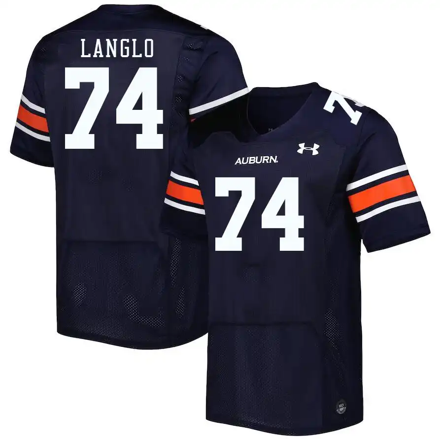 Auburn Tigers Garner Langlo Men's #74 Navy Stitched College Football Jersey