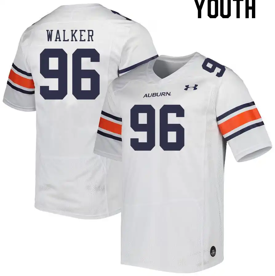 Auburn Tigers Garrison Walker Youth #96 White Stitched College Football Jersey