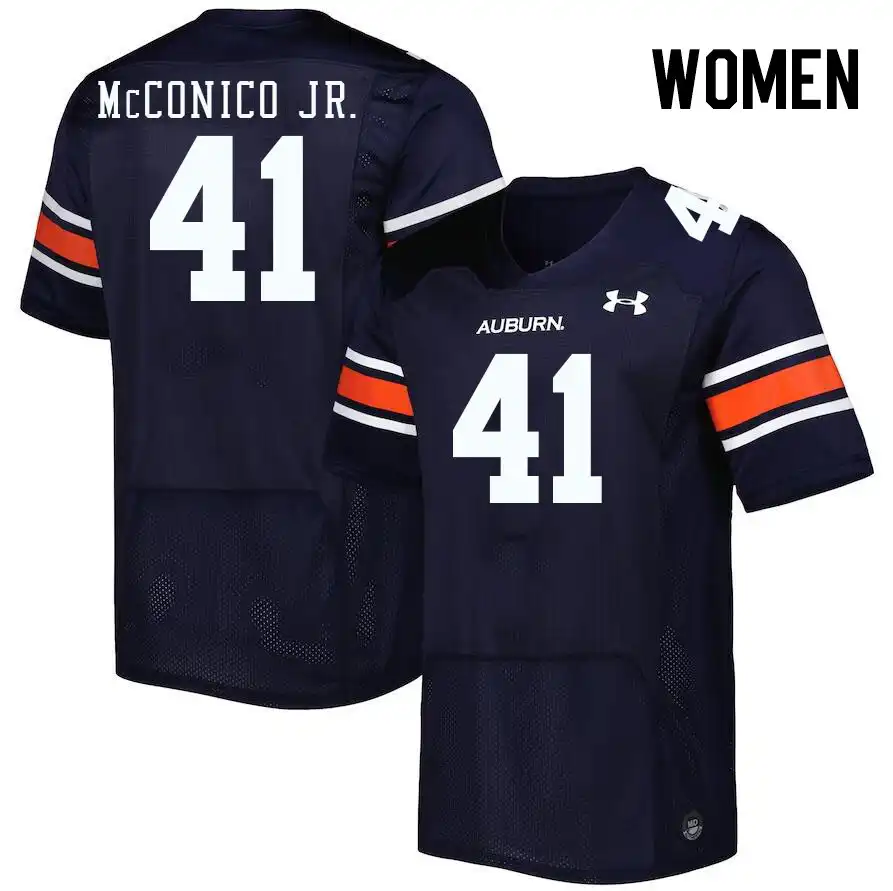 Auburn Tigers Greg McConico Jr. Women's #41 Navy Stitched College Football Jersey