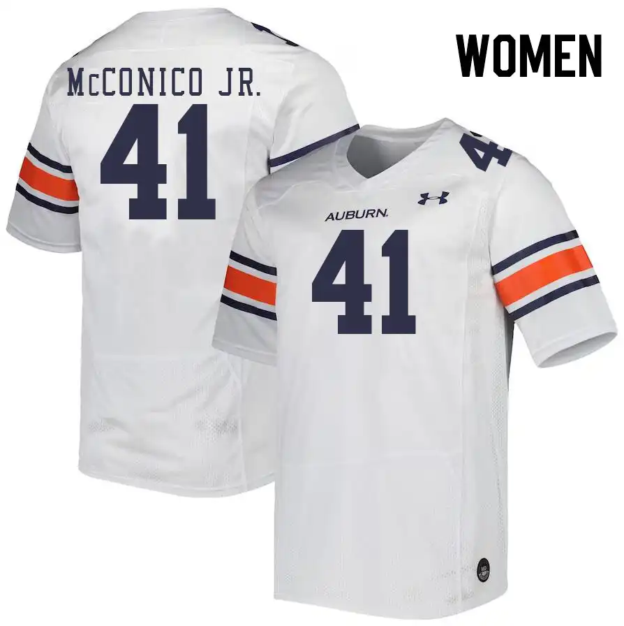 Auburn Tigers Greg McConico Jr. Women's #41 White Stitched College Football Jersey