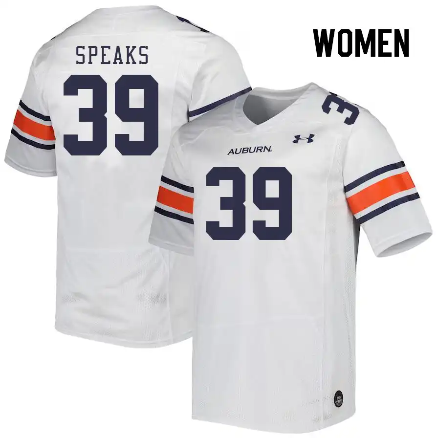 Auburn Tigers Griffin Speaks Women's #39 White Stitched College Football Jersey