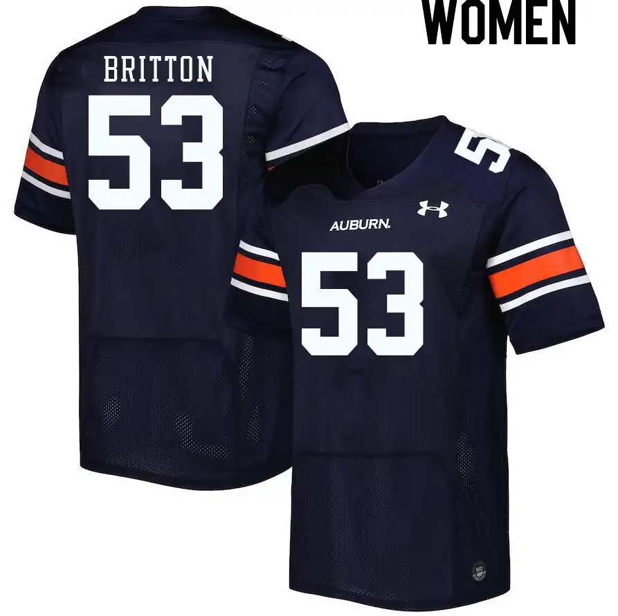 Auburn Tigers Gunner Britton Women's #53 Navy Stitched College Football Jersey