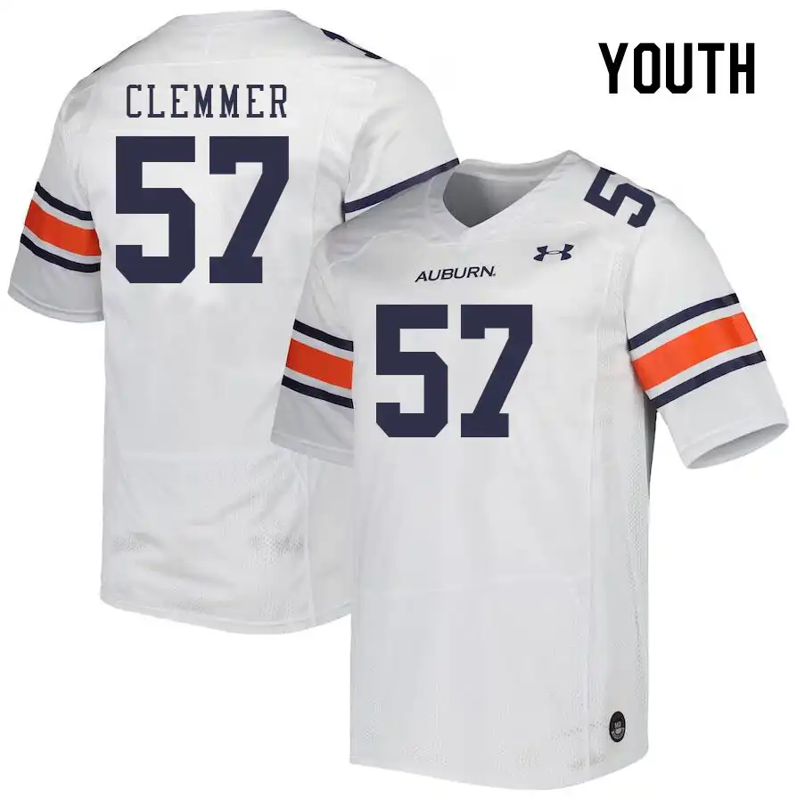 Auburn Tigers Harrison Clemmer Youth #57 White Stitched College Football Jersey