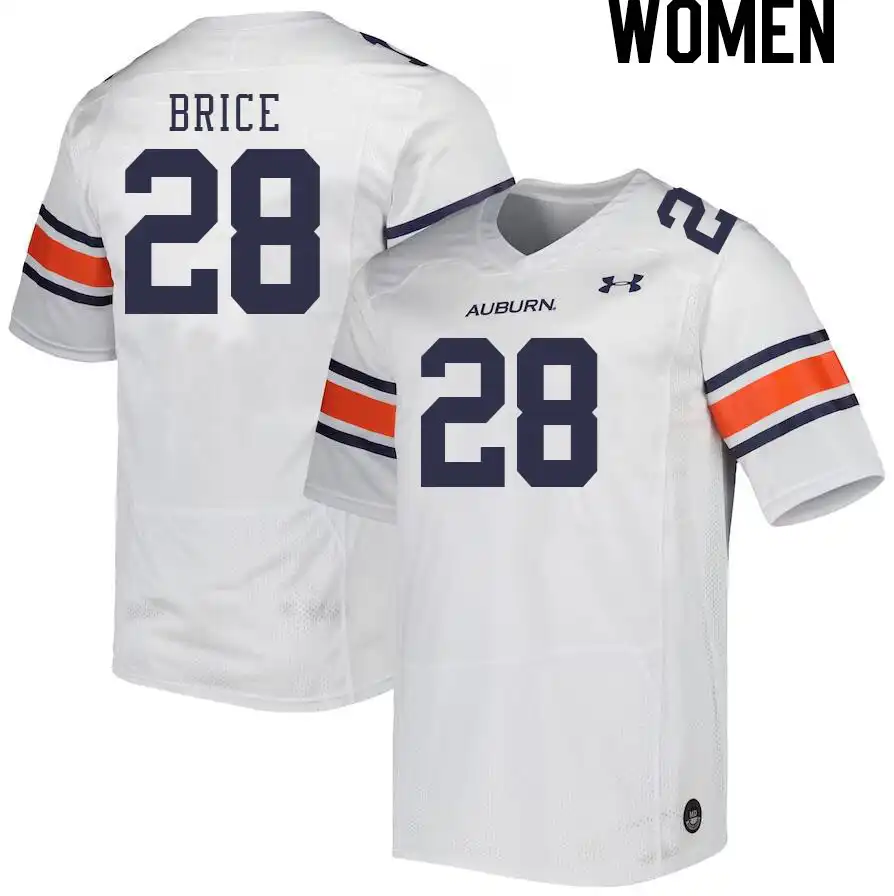 Auburn Tigers Hayden Brice Women's #28 White Stitched College Football Jersey