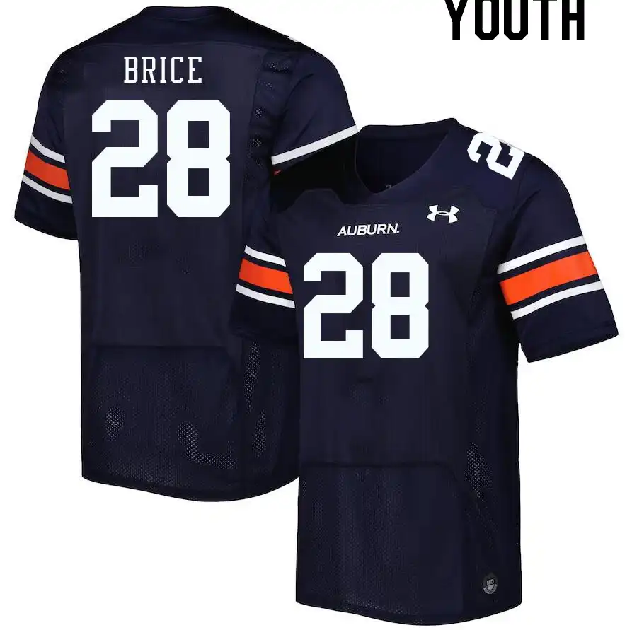 Auburn Tigers Hayden Brice Youth #28 Navy Stitched College Football Jersey