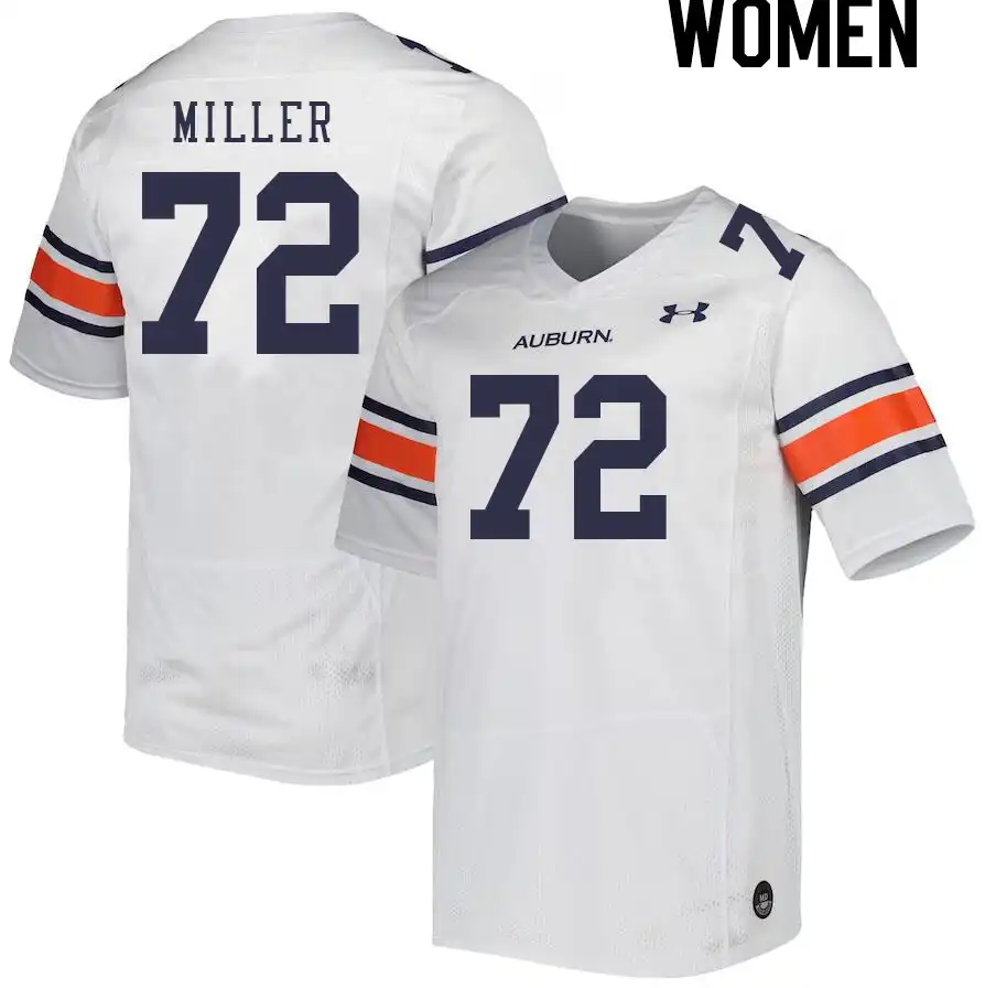 Auburn Tigers Izavion Miller Women's #72 White Stitched College Football Jersey