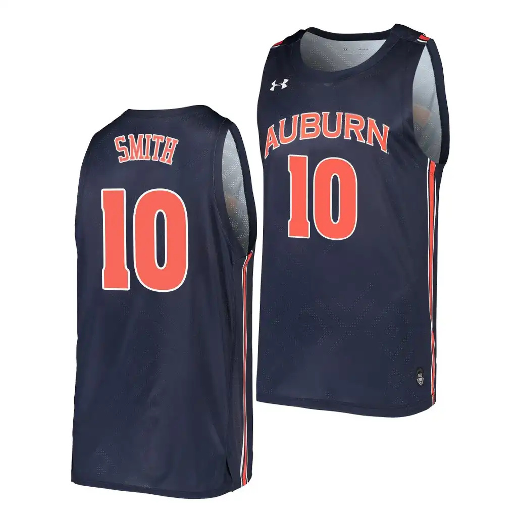 Auburn Tigers Jabari Smith Jr. Men's #10 2022 NBA Draft top prospect Navy Stitched College Football Jersey