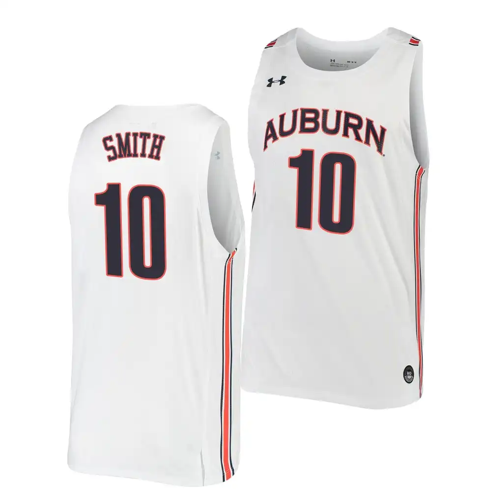 Auburn Tigers Jabari Smith Jr. Men's #10 Home White 2022 NBA Draft top prospect Stitched College Football Jersey