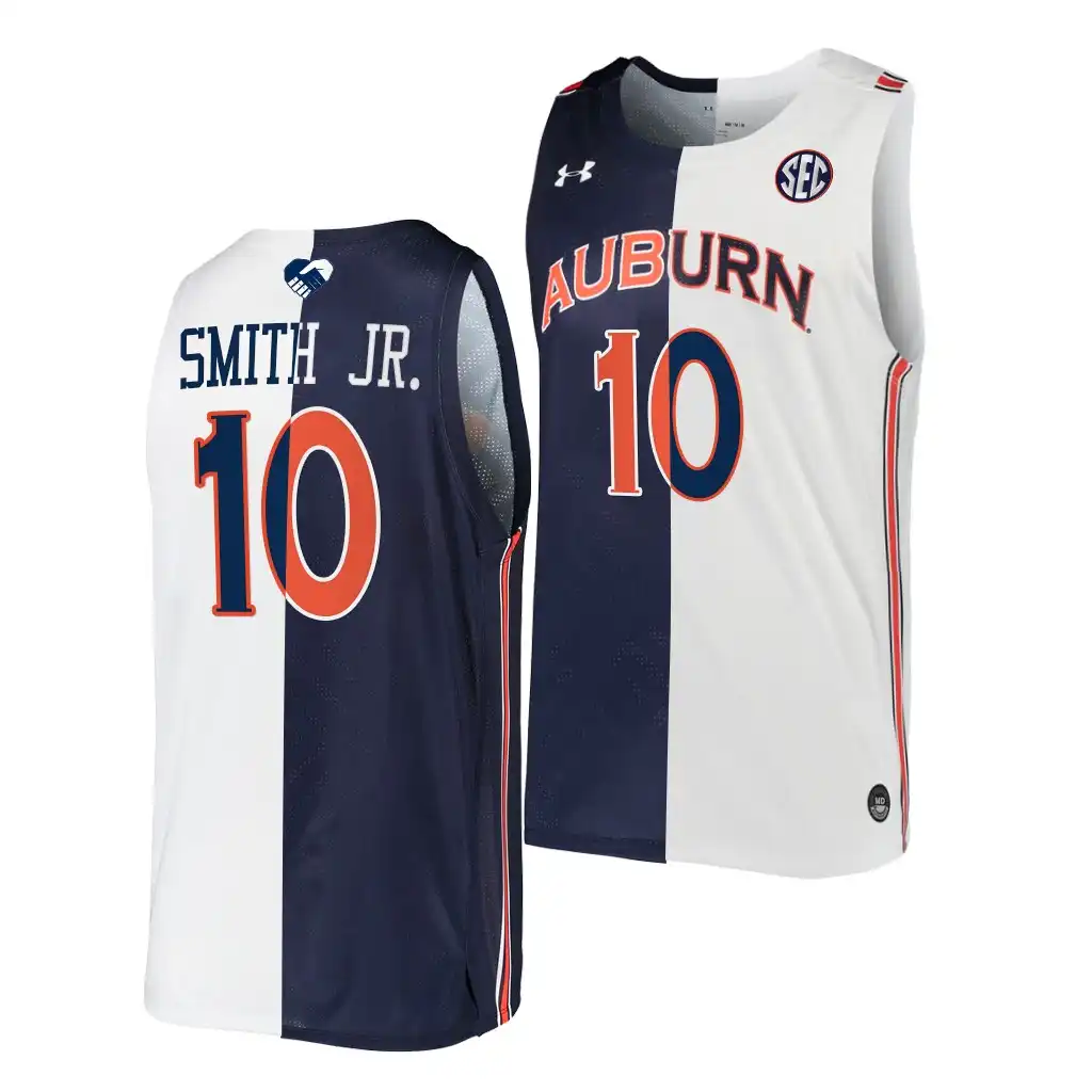 Auburn Tigers Jabari Smith Jr. Men's #10 Navy 2022 Split Edition Unite As One White Stitched College Football Jersey