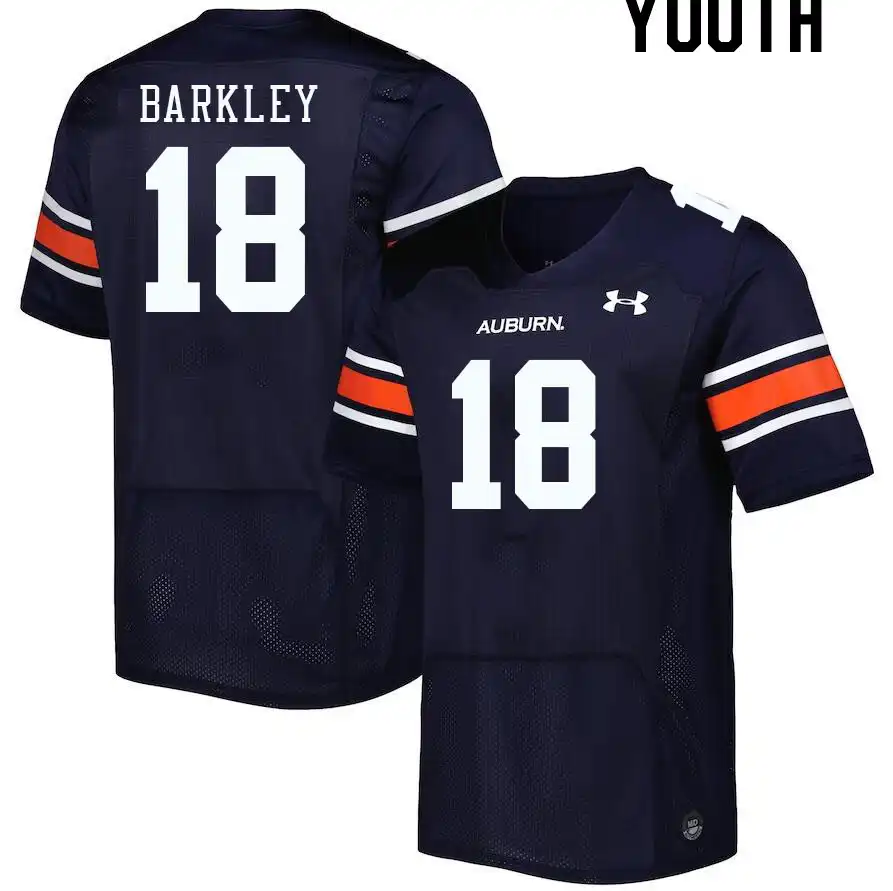 Auburn Tigers Jackson Barkley Youth #18 Navy Stitched College Football Jersey