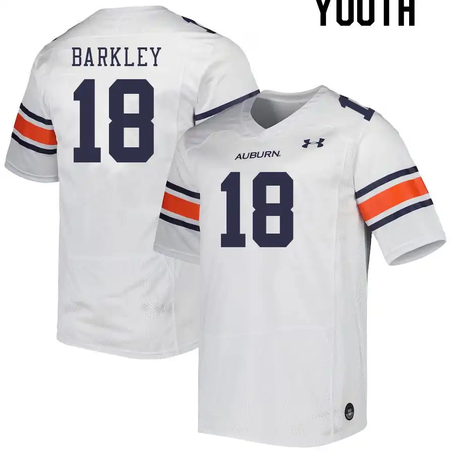 Auburn Tigers Jackson Barkley Youth #18 White Stitched College Football Jersey