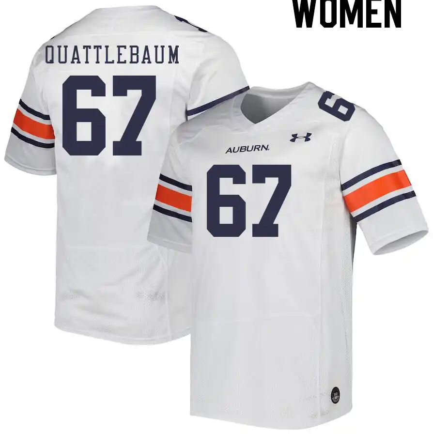 Auburn Tigers Jacob Quattlebaum Women's #67 White Stitched College Football Jersey