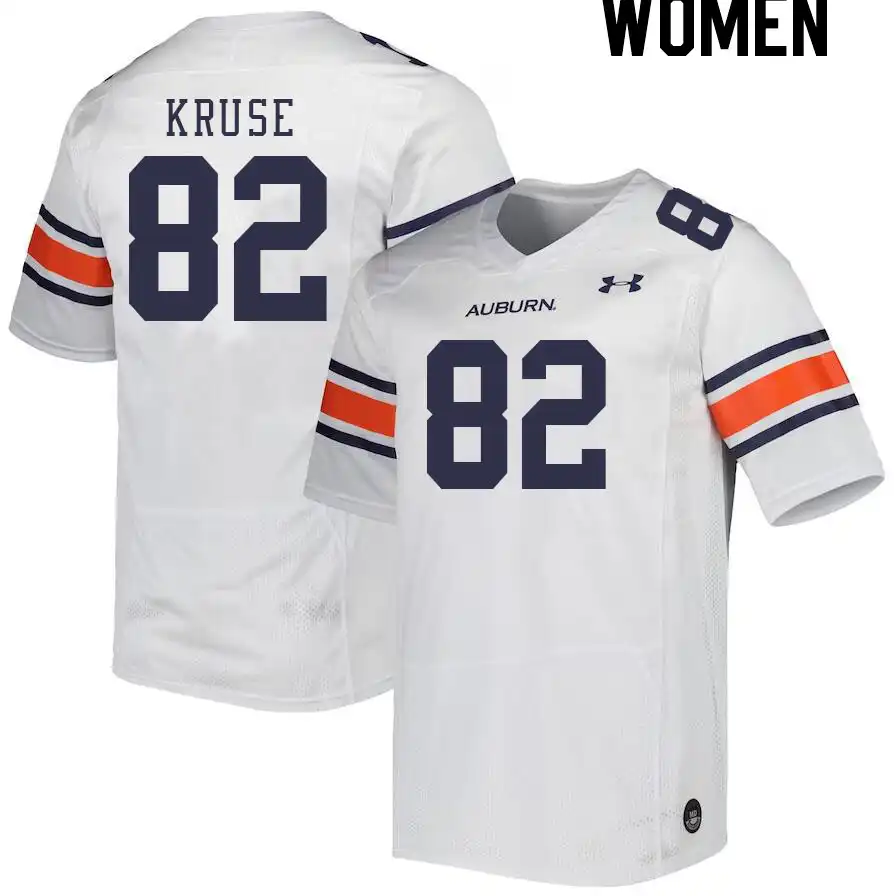 Auburn Tigers Jake Kruse Women's #82 White Stitched College Football Jersey