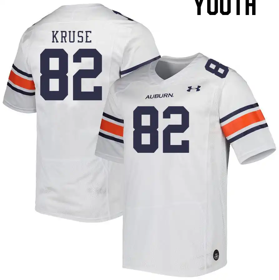 Auburn Tigers Jake Kruse Youth #82 White Stitched College Football Jersey