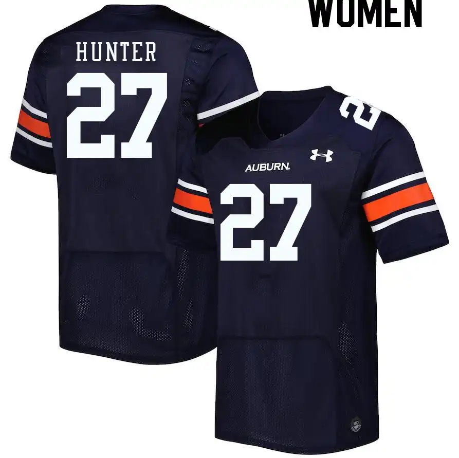 Auburn Tigers Jarquez Hunter Women's #27 Navy Stitched College Football Jersey