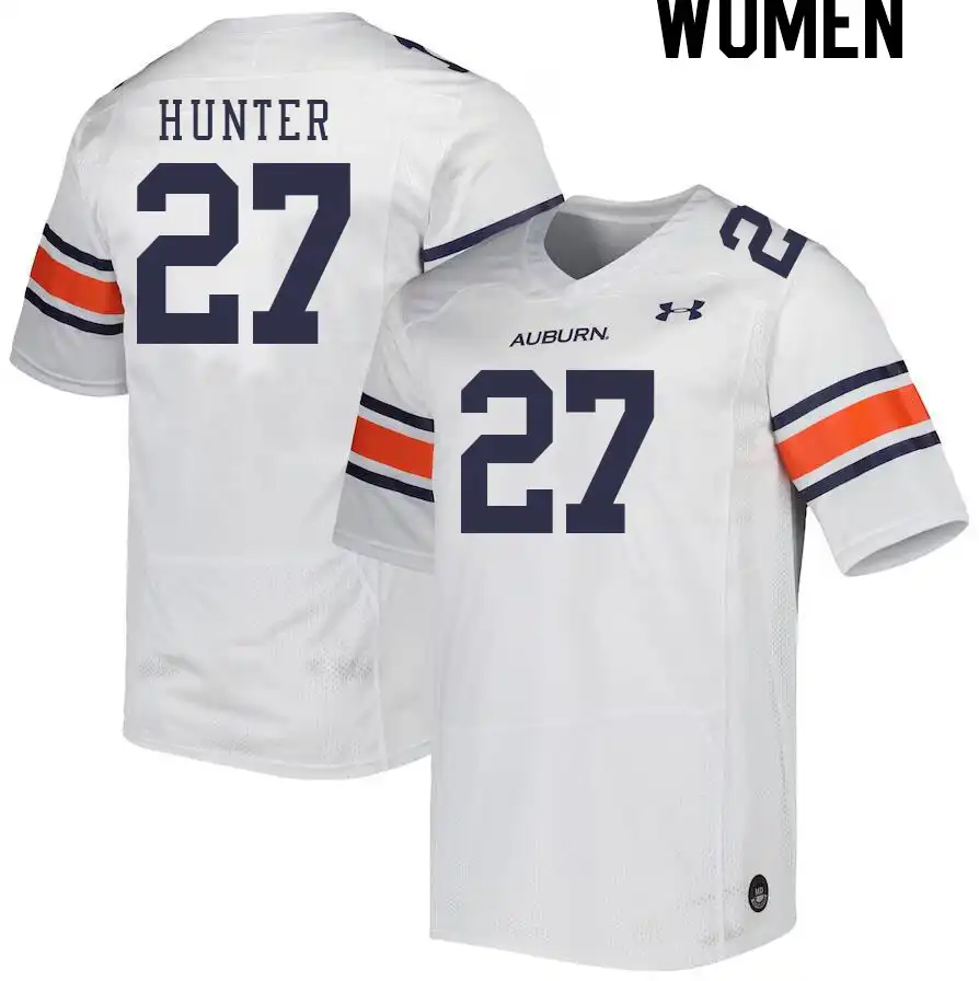 Auburn Tigers Jarquez Hunter Women's #27 White Stitched College Football Jersey