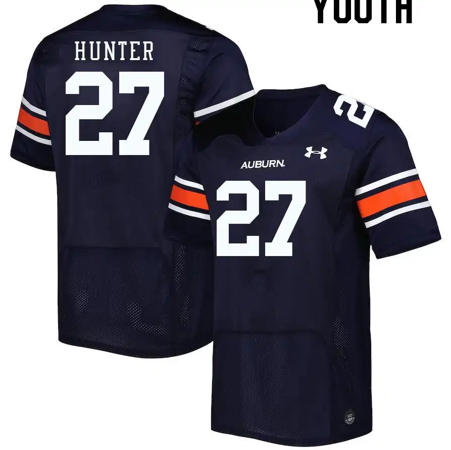 Auburn Tigers Jarquez Hunter Youth #27 Navy Stitched College Football Jersey