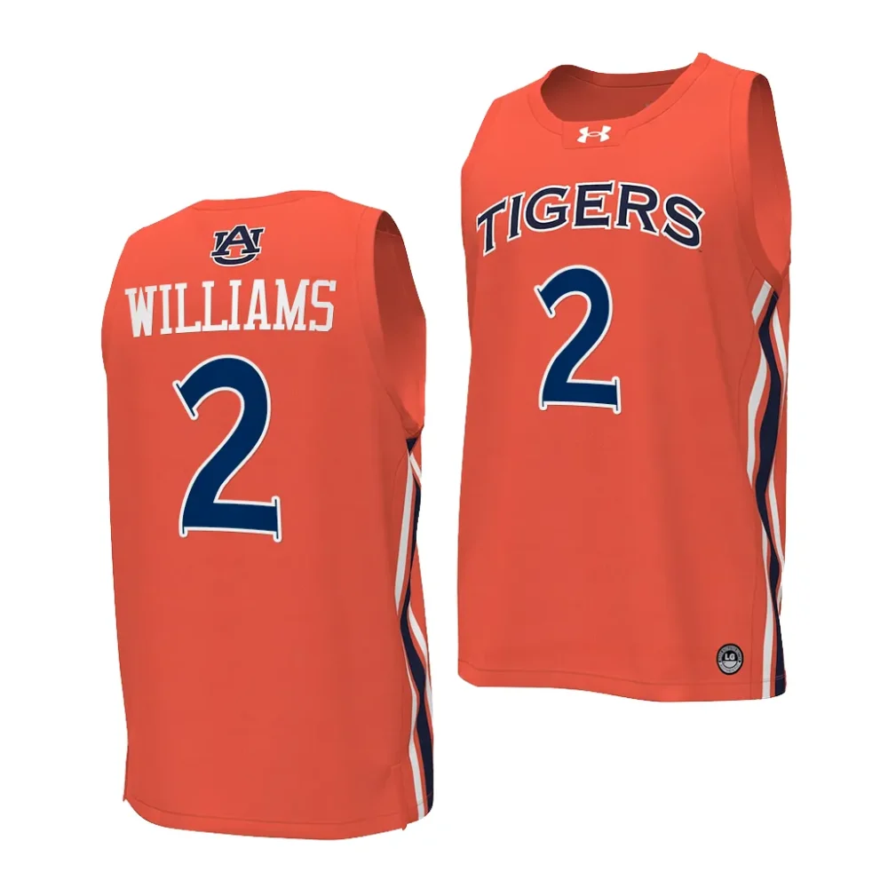 Auburn Tigers Jaylin Williams Men's #2 Orange 2023-24 Stitched College Basketball Jersey