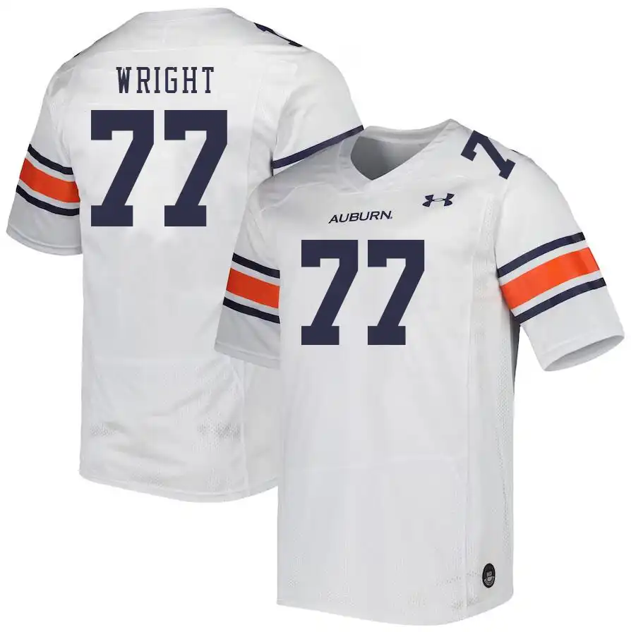 Auburn Tigers Jeremiah Wright Men's #77 White Stitched College Football Jersey