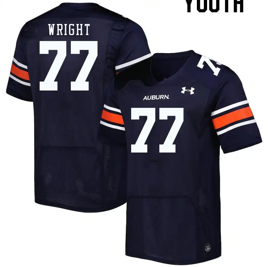 Auburn Tigers Jeremiah Wright Youth #77 Navy Stitched College Football Jersey