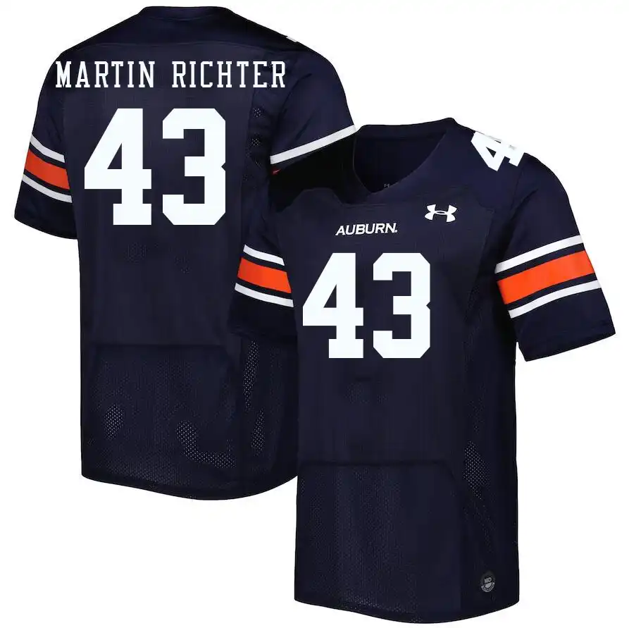 Auburn Tigers John Martin Richter Men's #43 Navy Stitched College Football Jersey