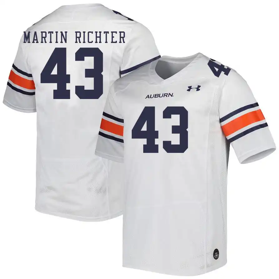 Auburn Tigers John Martin Richter Men's #43 White Stitched College Football Jersey