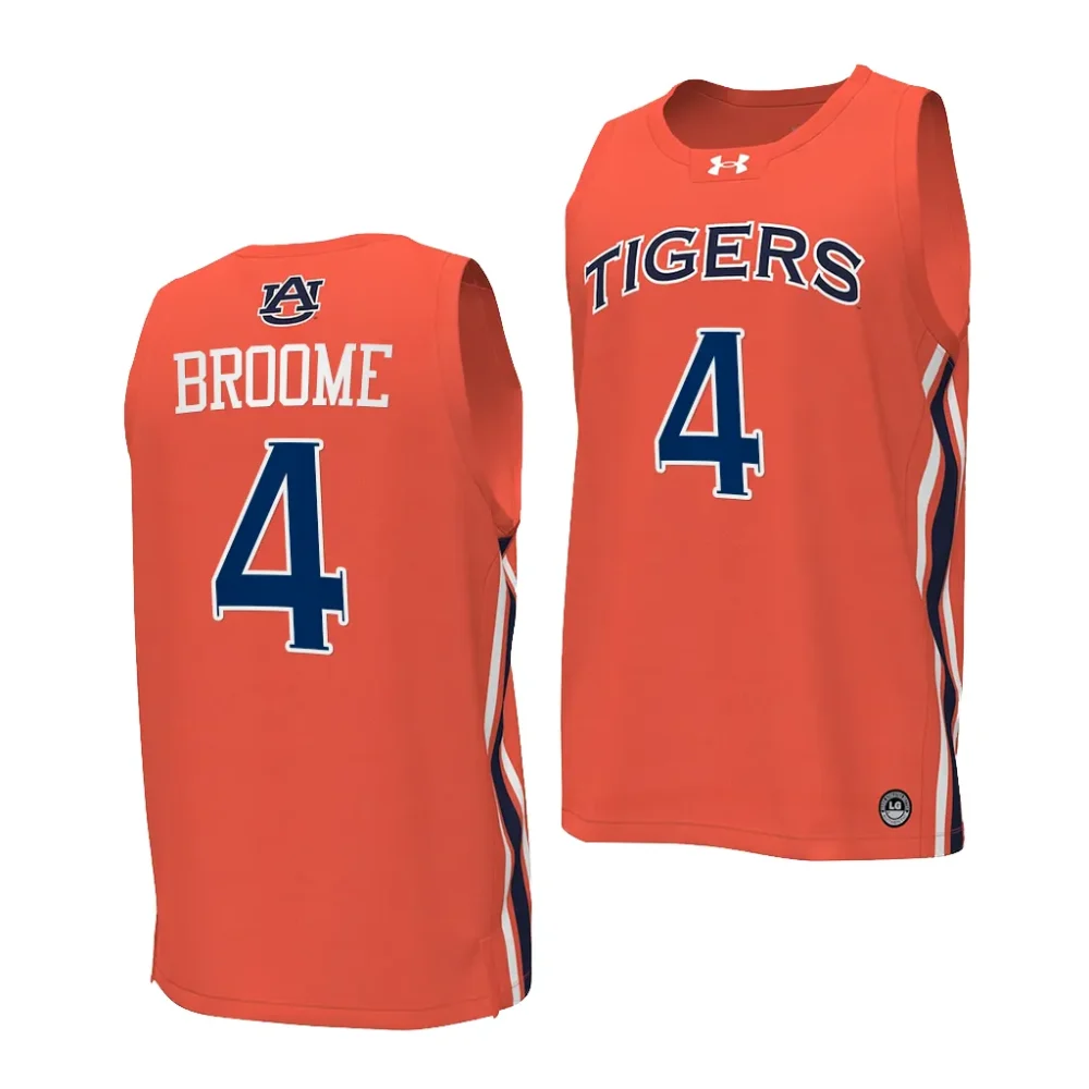 Auburn Tigers Johni Broome Men's #4 Orange 2023-24 Stitched College Basketball Jersey