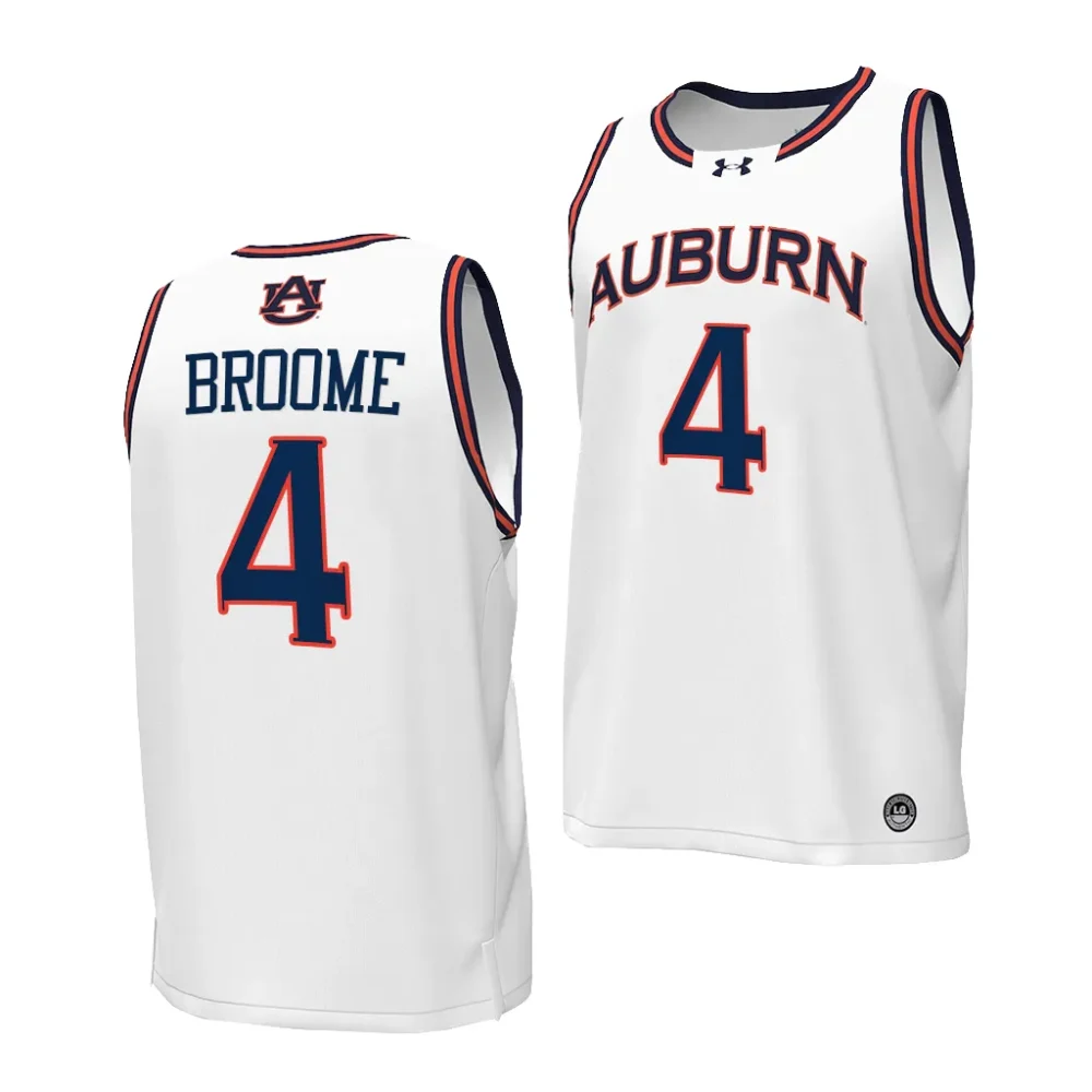 Auburn Tigers Johni Broome Men's #4 White 2023-24 Stitched College Basketball Jersey