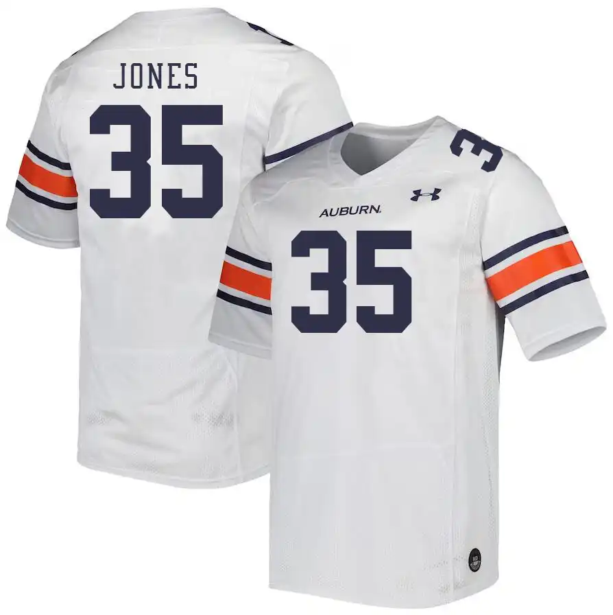 Auburn Tigers Justin Jones Men's #35 White Stitched College Football Jersey