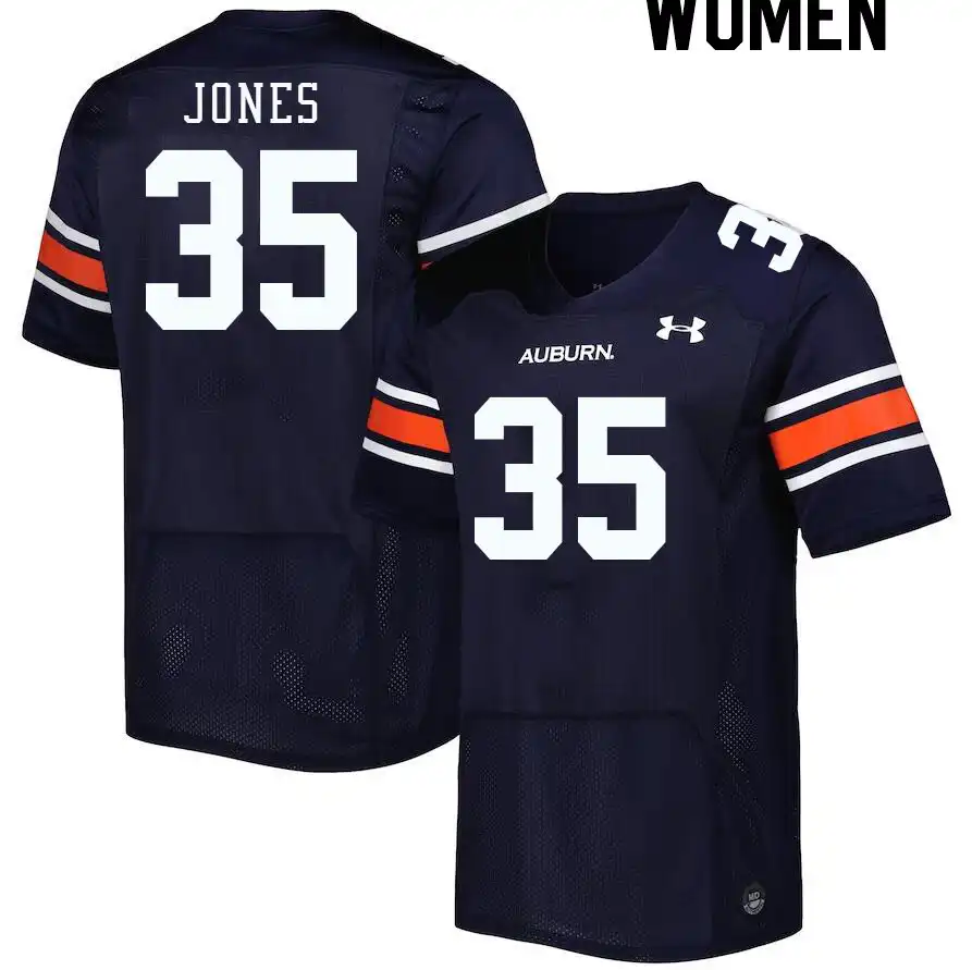 Auburn Tigers Justin Jones Women's #35 Navy Stitched College Football Jersey