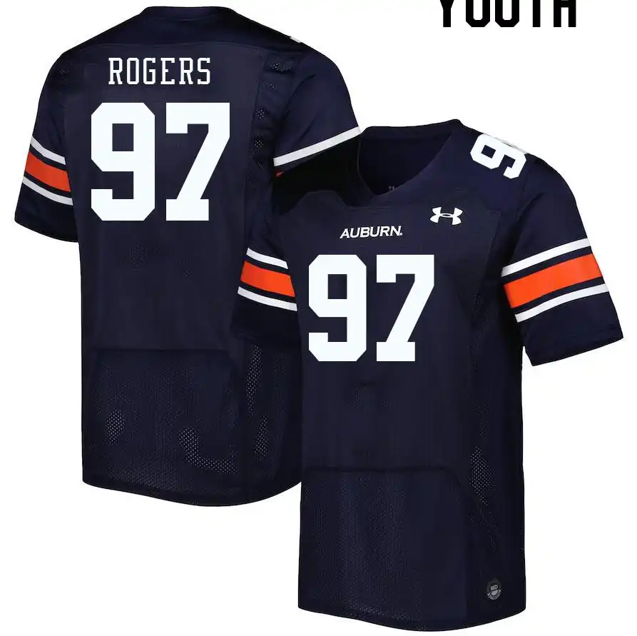 Auburn Tigers Justin Rogers Youth #97 Navy Stitched College Football Jersey