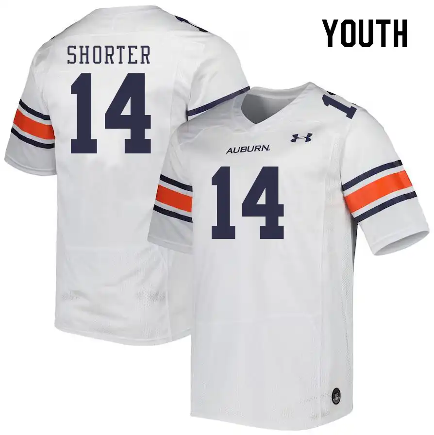 Auburn Tigers Jyaire Shorter Youth #14 White Stitched College Football Jersey