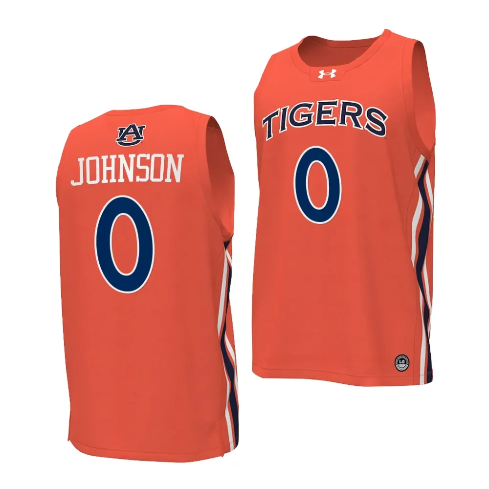 Auburn Tigers K.D. Johnson Men's #0 Orange 2023-24 Stitched College Basketball Jersey