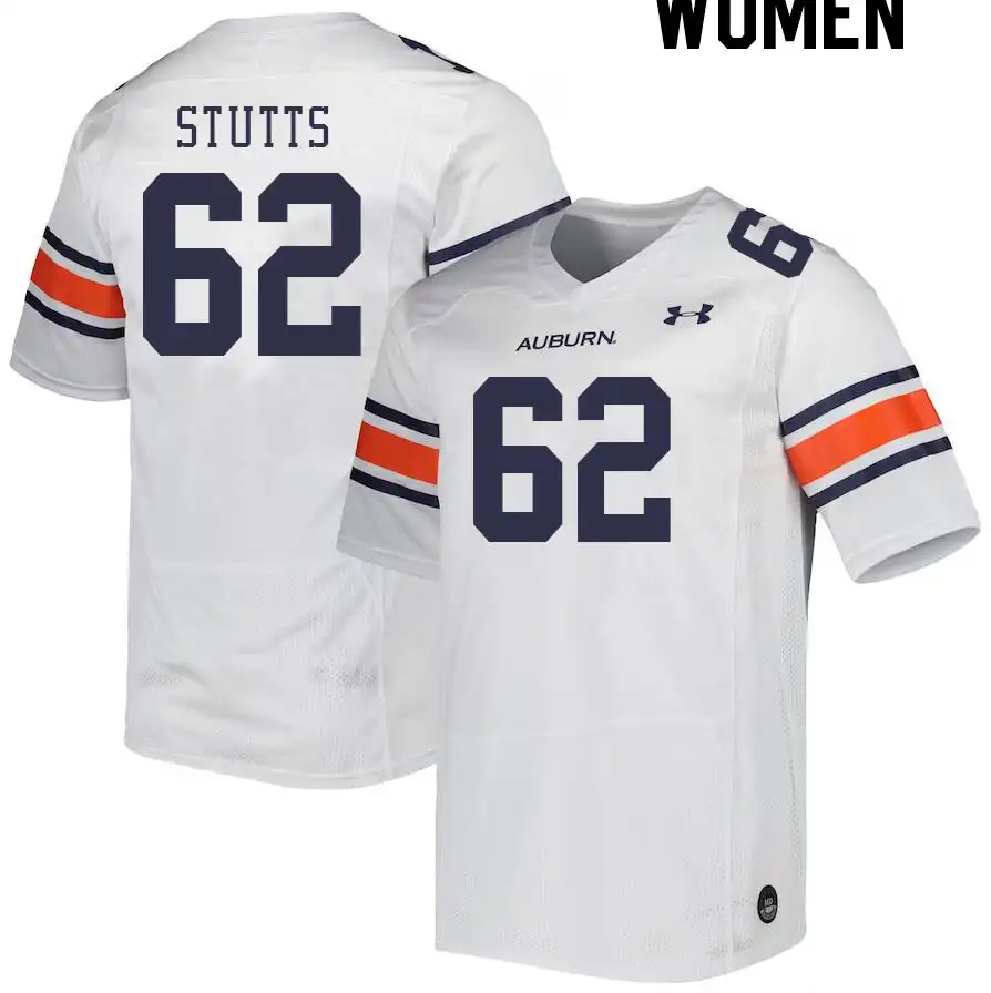 Auburn Tigers Kameron Stutts Women's #62 White Stitched College Football Jersey