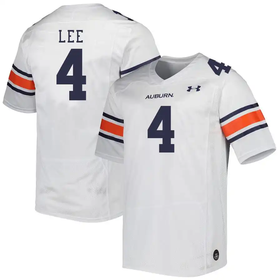 Auburn Tigers Kayin Lee Men's #4 White Stitched College Football Jersey