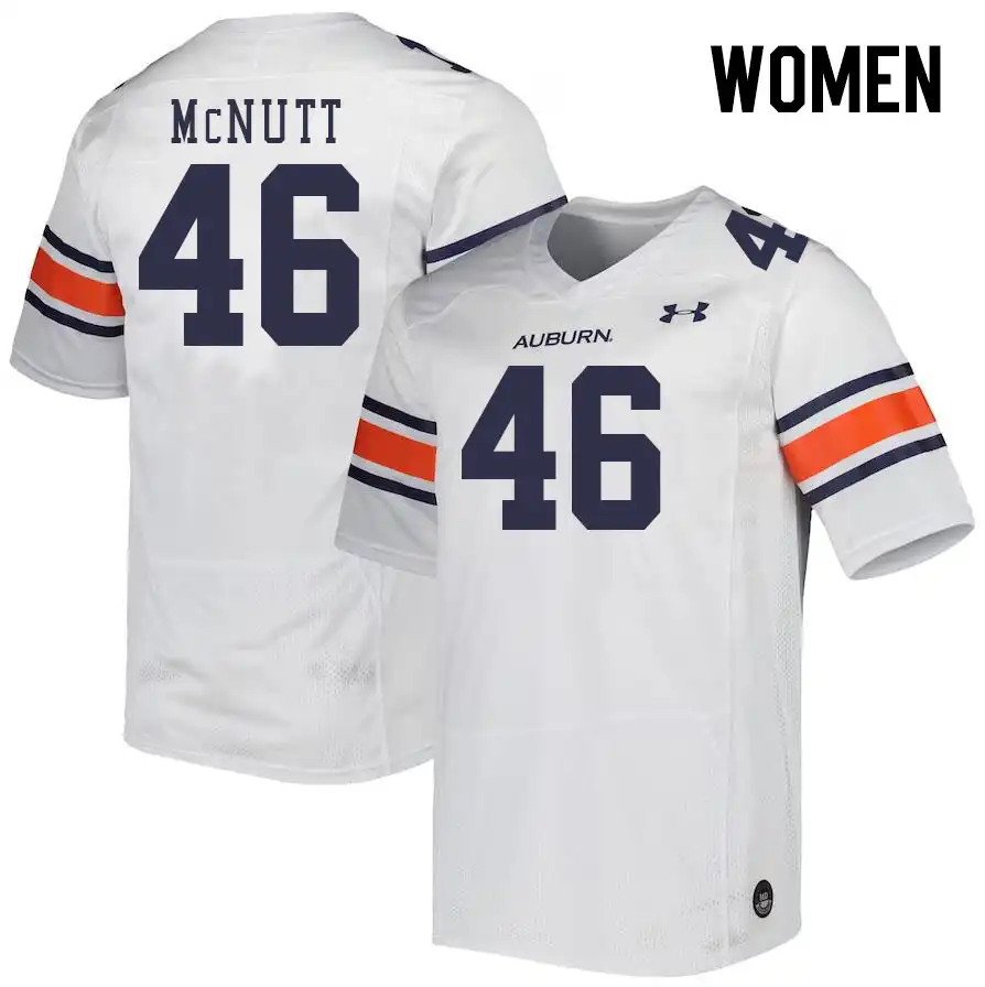 Auburn Tigers Keaton McNutt Women's #46 White Stitched College Football Jersey