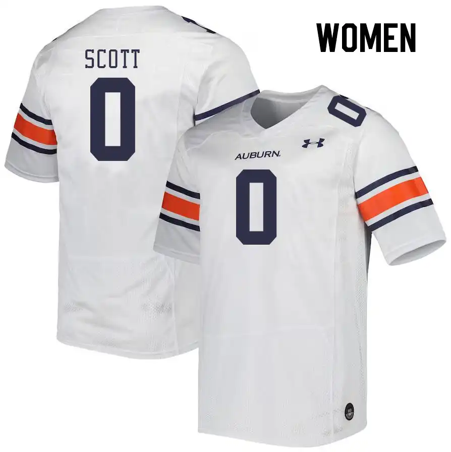 Auburn Tigers Keionte Scott Women's #0 White Stitched College Football Jersey