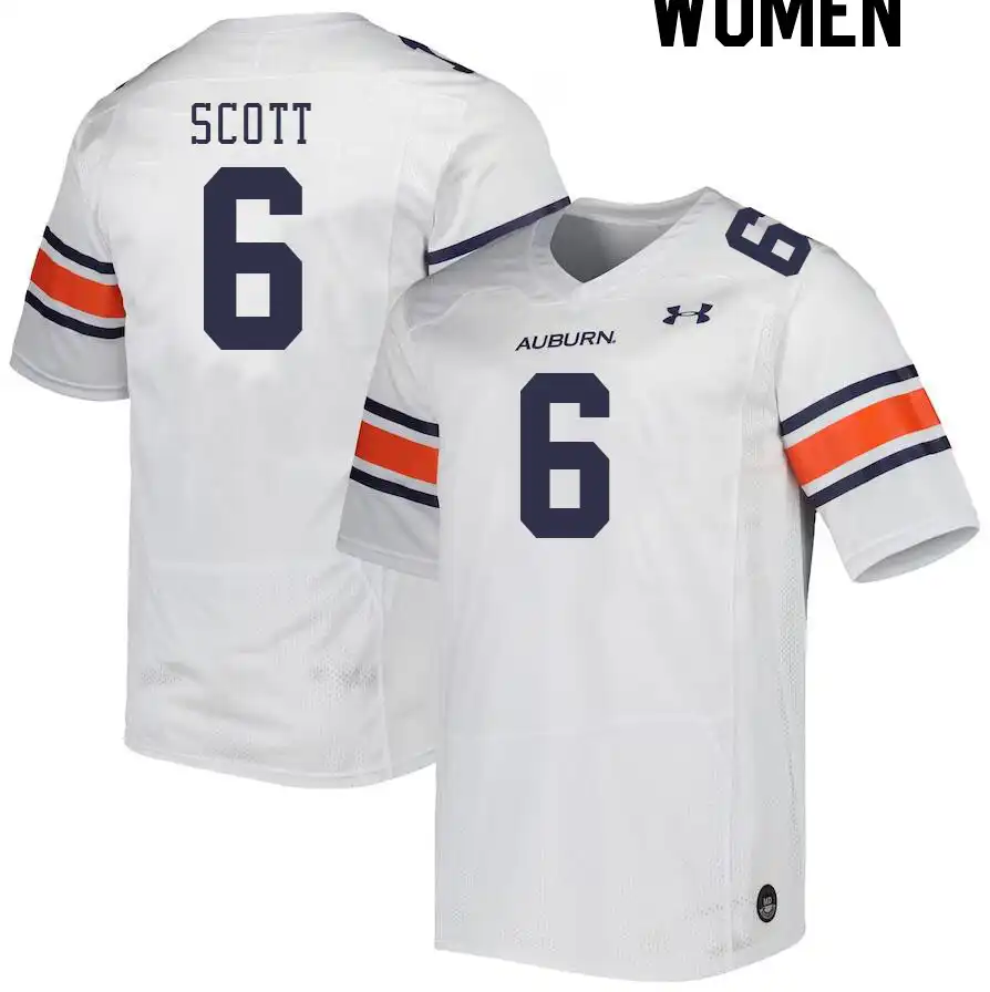 Auburn Tigers Keionte Scott Women's #6 White Stitched College Football Jersey