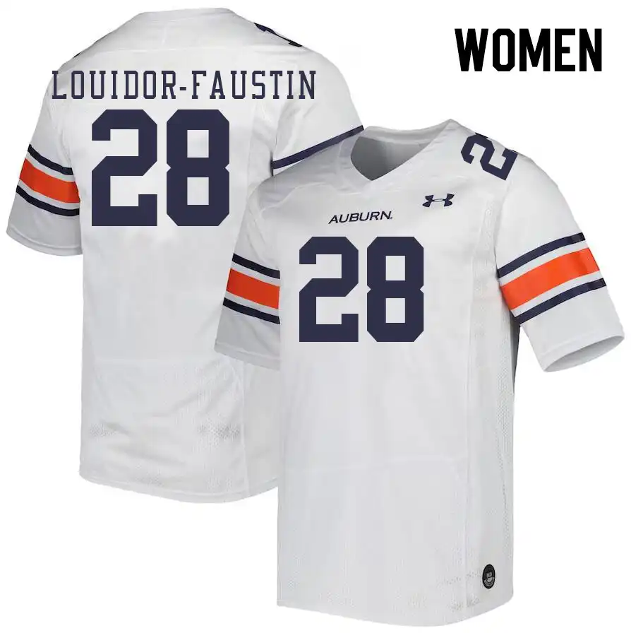 Auburn Tigers Kensley Louidor-Faustin Women's #28 White Stitched College Football Jersey