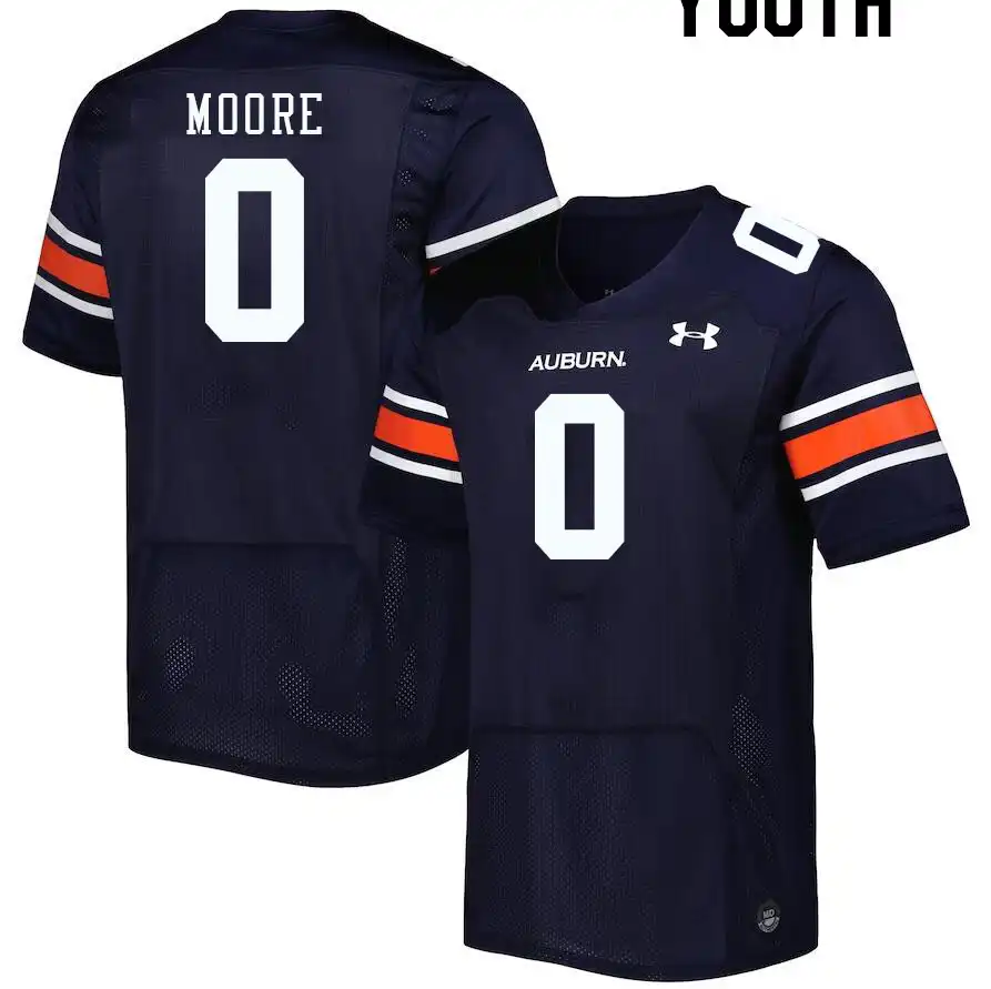 Auburn Tigers Koy Moore Youth #0 Navy Stitched College Football Jersey