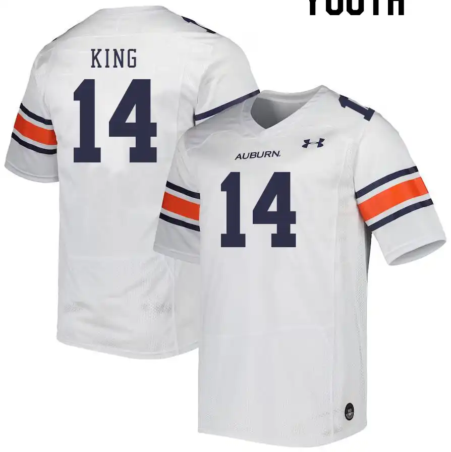 Auburn Tigers Landen King Youth #14 White Stitched College Football Jersey