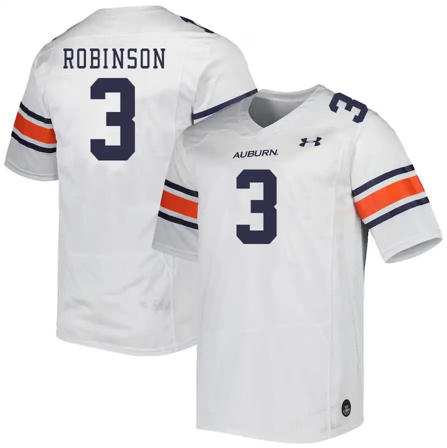 Auburn Tigers Laquan Robinson Men's #3 White Stitched College Football Jersey