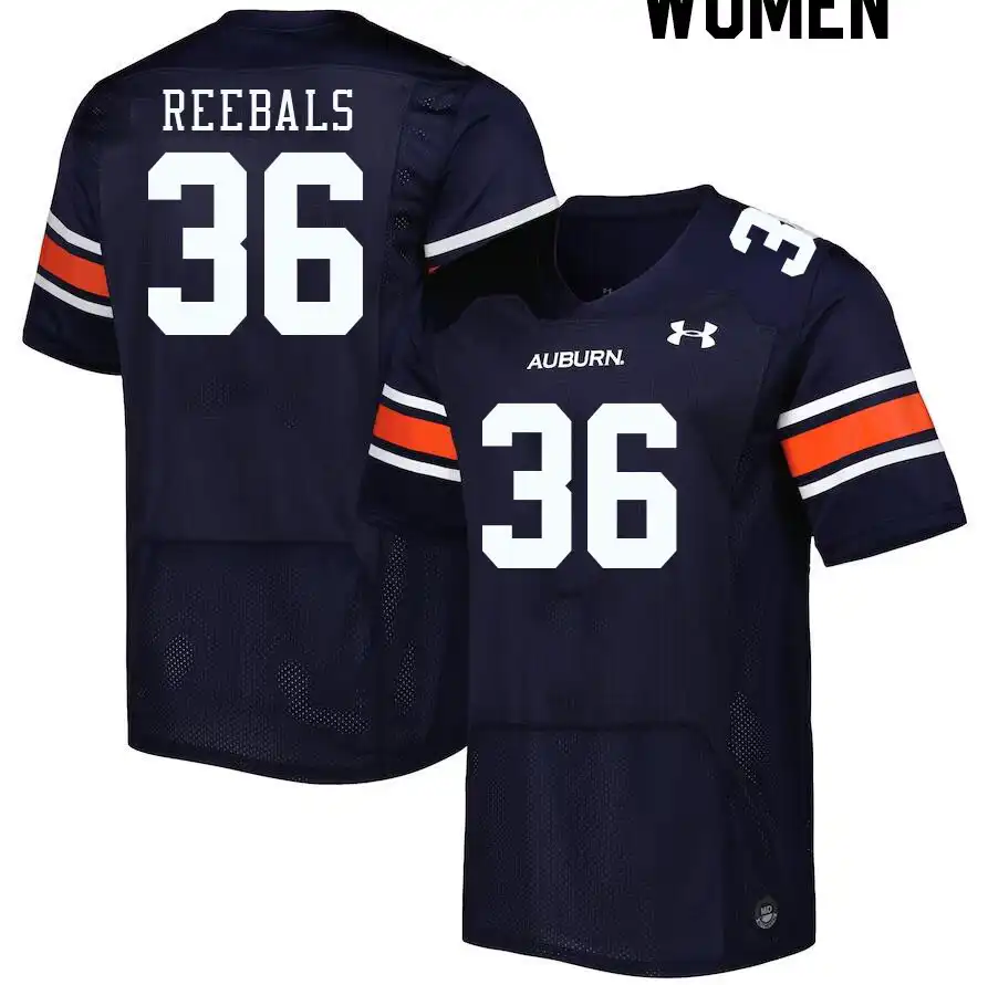 Auburn Tigers Luke Reebals Women's #36 Navy Stitched College Football Jersey