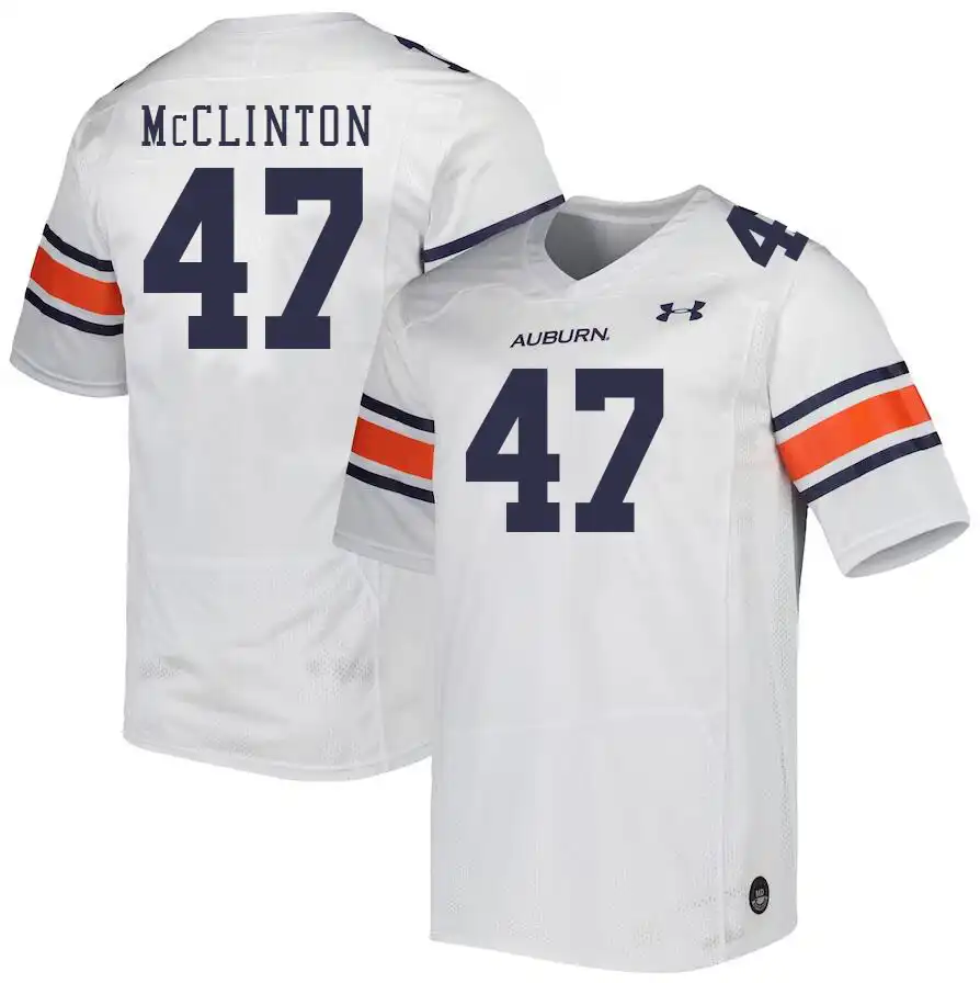 Auburn Tigers Mac McClinton Men's #47 White Stitched College Football Jersey