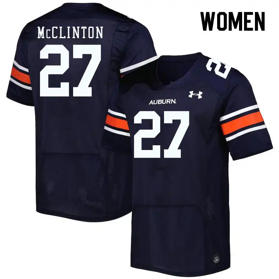 Auburn Tigers Mac McClinton Women's #27 Navy Stitched College Football Jersey